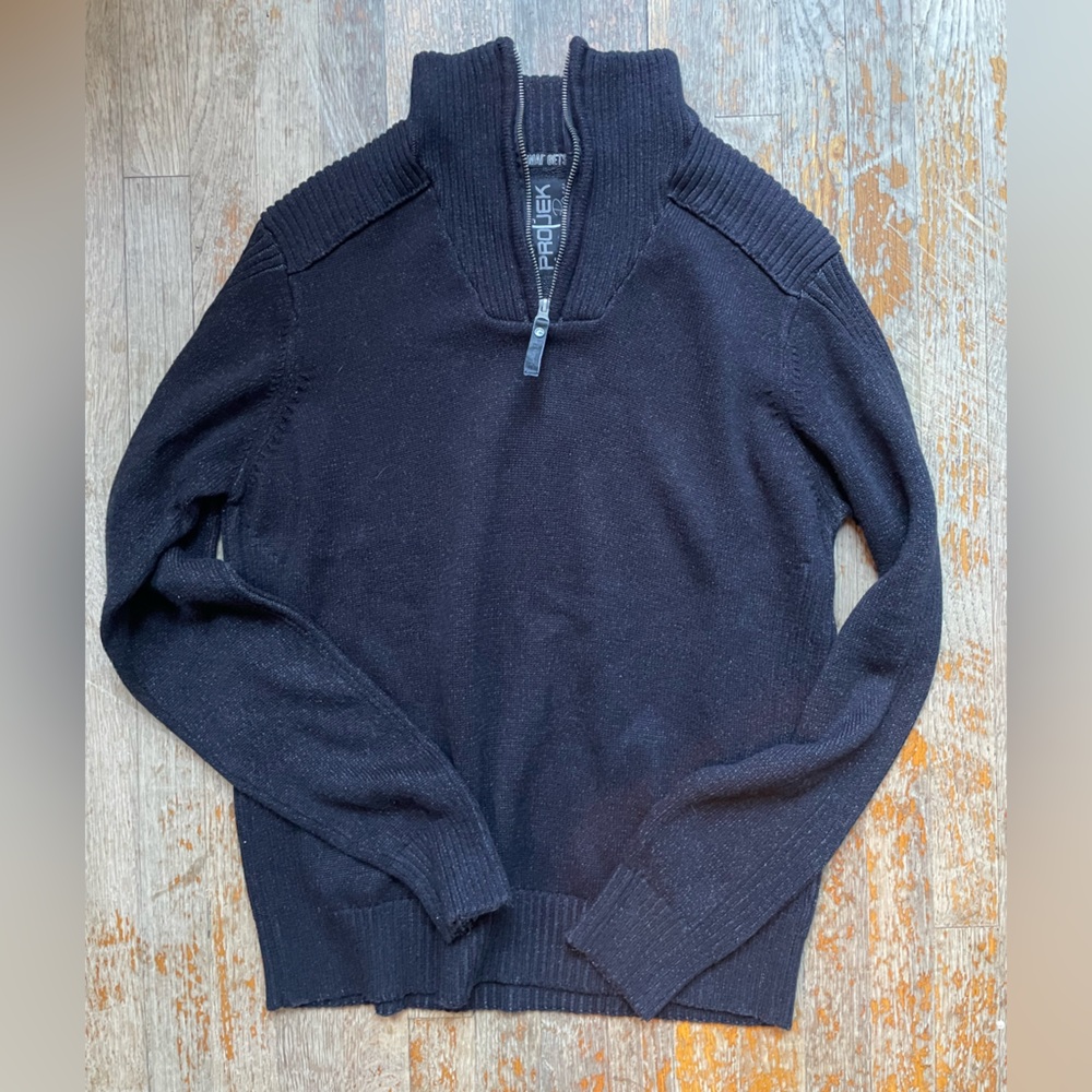 Black Pullover With Zipper Neck - image 1